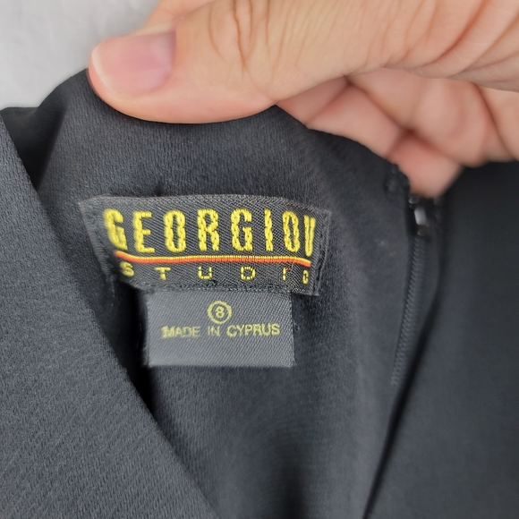 Vintage Georgiou Black Maxi Dress Size 8 - Picture 6 of 11